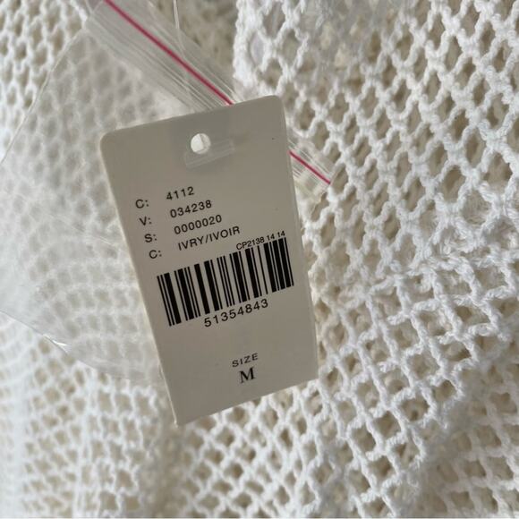 Ranna Gill Anthropologie Mesh White Peplum Top NWTs size medium - Picture 9 of 11